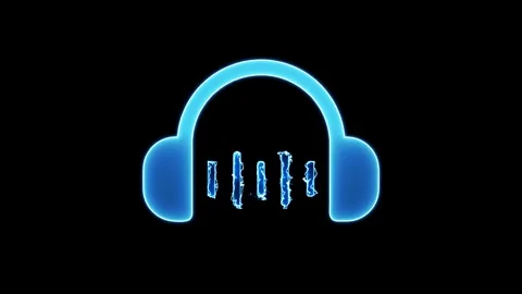 Headphone Sound Wave Animation on a Transparent Background, Animated sound .. Stock Footage 305166810