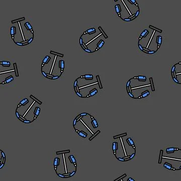 Headphone stand home office vector seamless pattern Stock Illustration