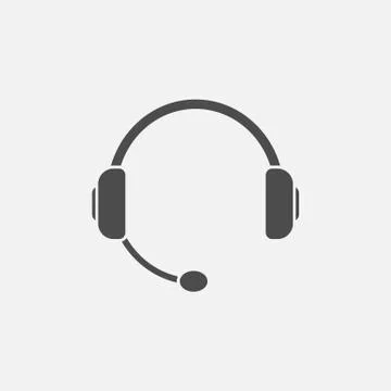 Headphone support icon isolated on white background. Vector illustration. Illustrazione stock