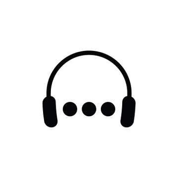 Headphone for support or service - icon isolated on white 库存插图