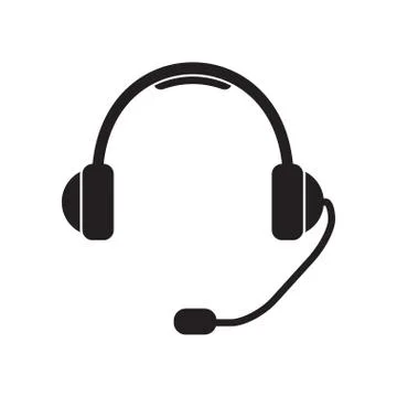 Headphone for support or service. Support Icon or sign: headphones Stock Illustration