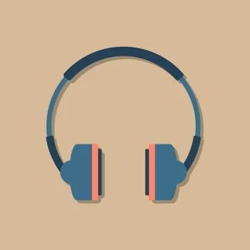 Headphone vector illustration. Flat design isolated Stock Illustration