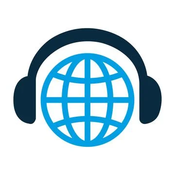 Headphone web browser Logo Design for Graphic Design with Global Podcast Headpho Stock Illustration