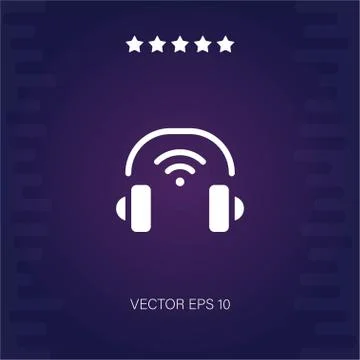 Headphone wireless vector icon Stock Illustration