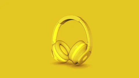 Headphone yellow Video stock 135418203