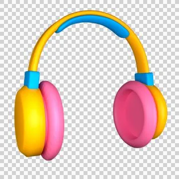 Headphones. 3D rendering Stock Illustration