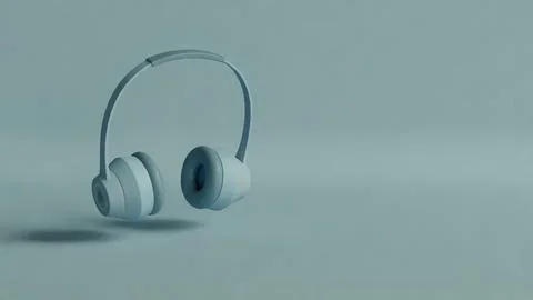 Headphones 3D soft background Stock Illustration