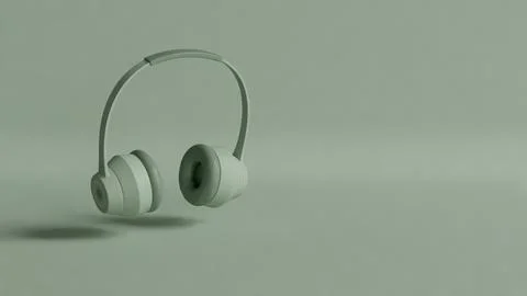 Headphones 3D soft background Stock Illustration