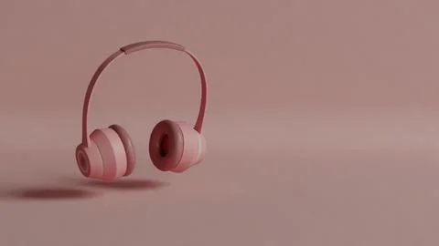 Headphones 3D soft background Stock Illustration
