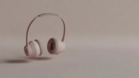 Headphones 3D soft background Stock Illustration