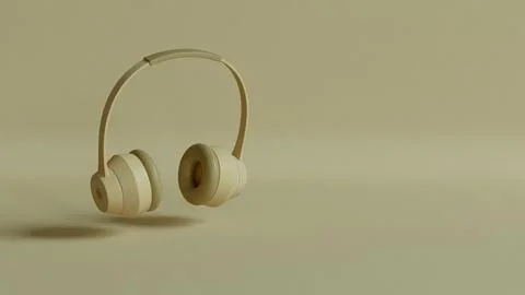 Headphones 3D soft background Stock Illustration