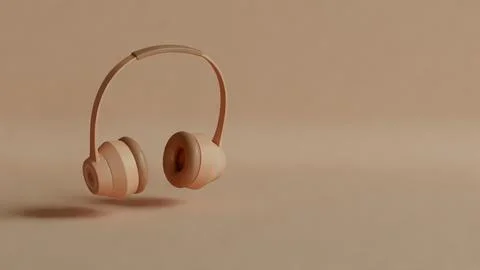 Headphones 3D soft background Stock Illustration