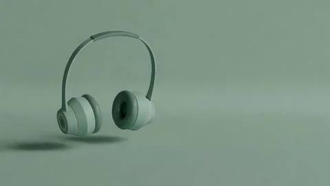 Headphones 3D soft background Stock Illustration