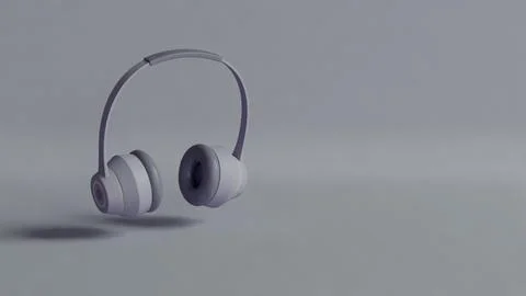 Headphones 3D soft background Stock Illustration