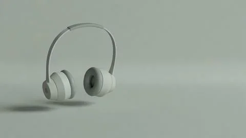 Headphones 3D soft background Stock Illustration