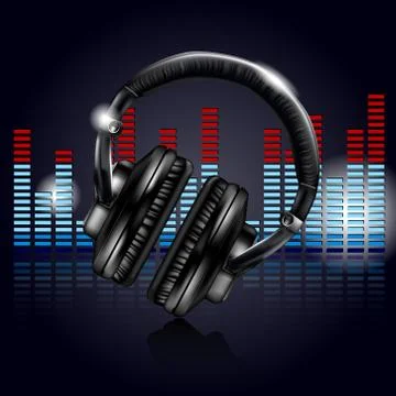 Headphones and equalizer Stock Illustration