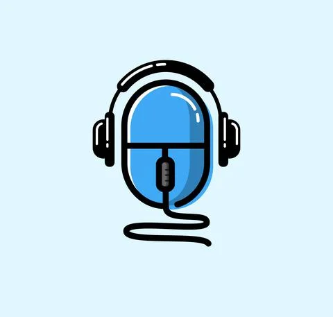 Headphones and mouse vector icon Stock Illustration