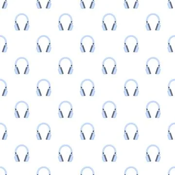 Headphones arrayed in a repeating pattern on a white background Stock Illustration