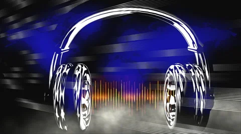 Headphones on background of world map Stock Footage 52012151