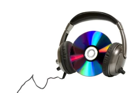 Headphones with CD Stock Photos