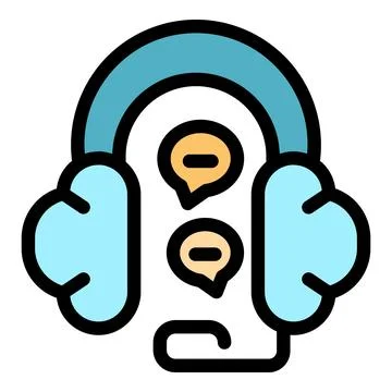 Headphones with cloud and chat bubbles, listening to music in the cloud Stock Illustration