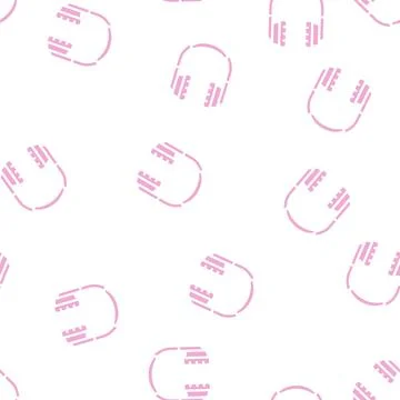 Headphones electronic glyph vector seamless pattern Illustrazione stock