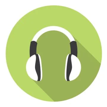 Headphones Flat Icon Stock Illustration