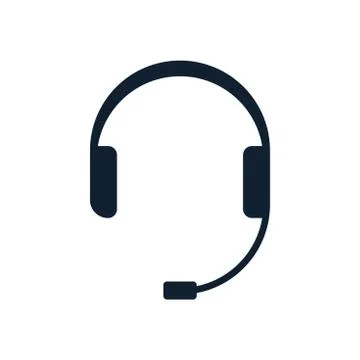 Headphones flat icon with microphone Illustrazione stock