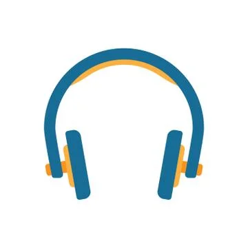 Headphones in flat style. Illustrazione stock