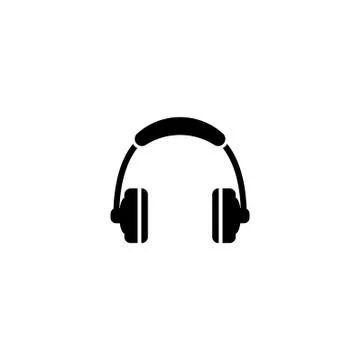 Headphones Flat Vector Icon Stock Illustration