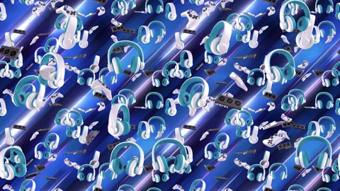 Headphones gaming sound FX loop tile Falling Background. This is a loopable and Stock Footage 304489691