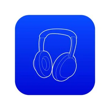 Headphones icon blue vector イラスト素材