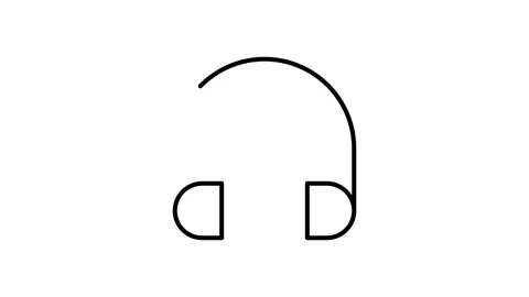 Headphones icon featuring earbuds, symbolizing audio enjoyment.. Stock Footage 333233612
