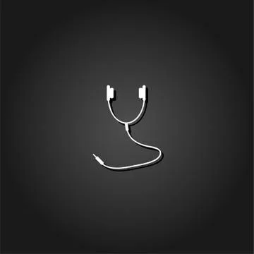 Headphones icon flat. Stock Illustration