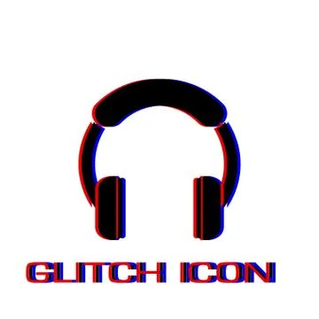 Headphones icon flat Stock Illustration