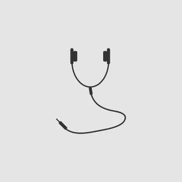 Headphones icon flat. Stock Illustration