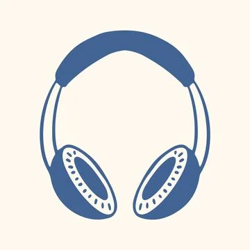 Headphones icon in flat style. Simple audio listening device illustration Stock Illustration