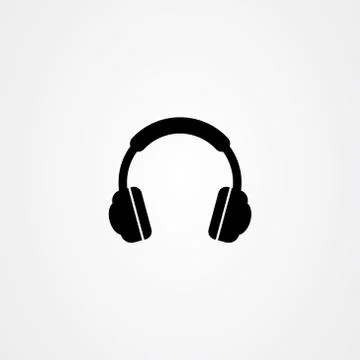 Headphones icon logo vector design Stock Illustration