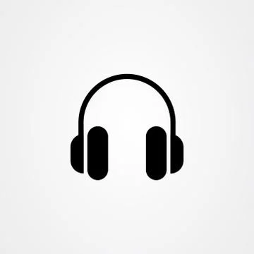 Headphones icon logo vector design Illustrazione stock