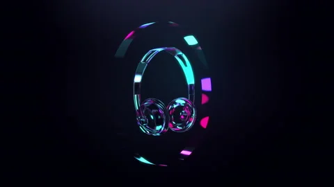 Headphones Icon Loop 01 Stock Footage 150093657