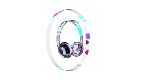 Headphones Icon Loop 02 Stock Footage 150093605