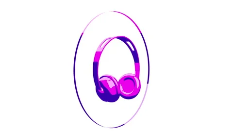 Headphones Icon Loop 03 Stock Footage 150093643