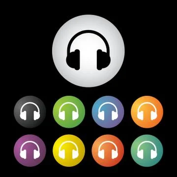 Headphones icon set Stock-Illustration