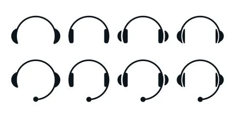 Headphones icon set Illustrazione stock
