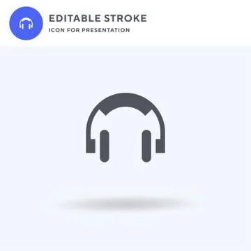 Headphones icon vector, filled flat sign, solid pictogram isolated on white,  스톡 일러스트