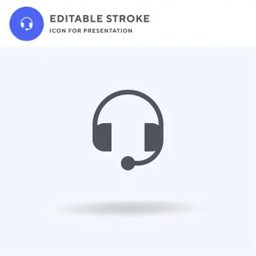 Headphones icon vector, filled flat sign, solid pictogram isolated on white,  イラスト素材