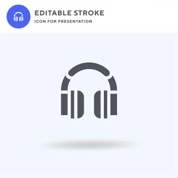 Headphones icon vector, filled flat sign, solid pictogram isolated on white イラスト素材