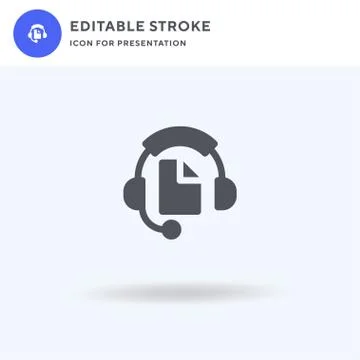 Headphones icon vector, filled flat sign, solid pictogram isolated on white,  イラスト素材