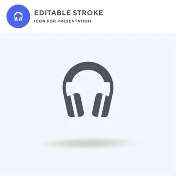 Headphones icon vector, filled flat sign, solid pictogram isolated on white,  イラスト素材