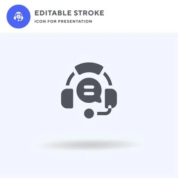 Headphones icon vector, filled flat sign, solid pictogram isolated on white,  Stock Illustration